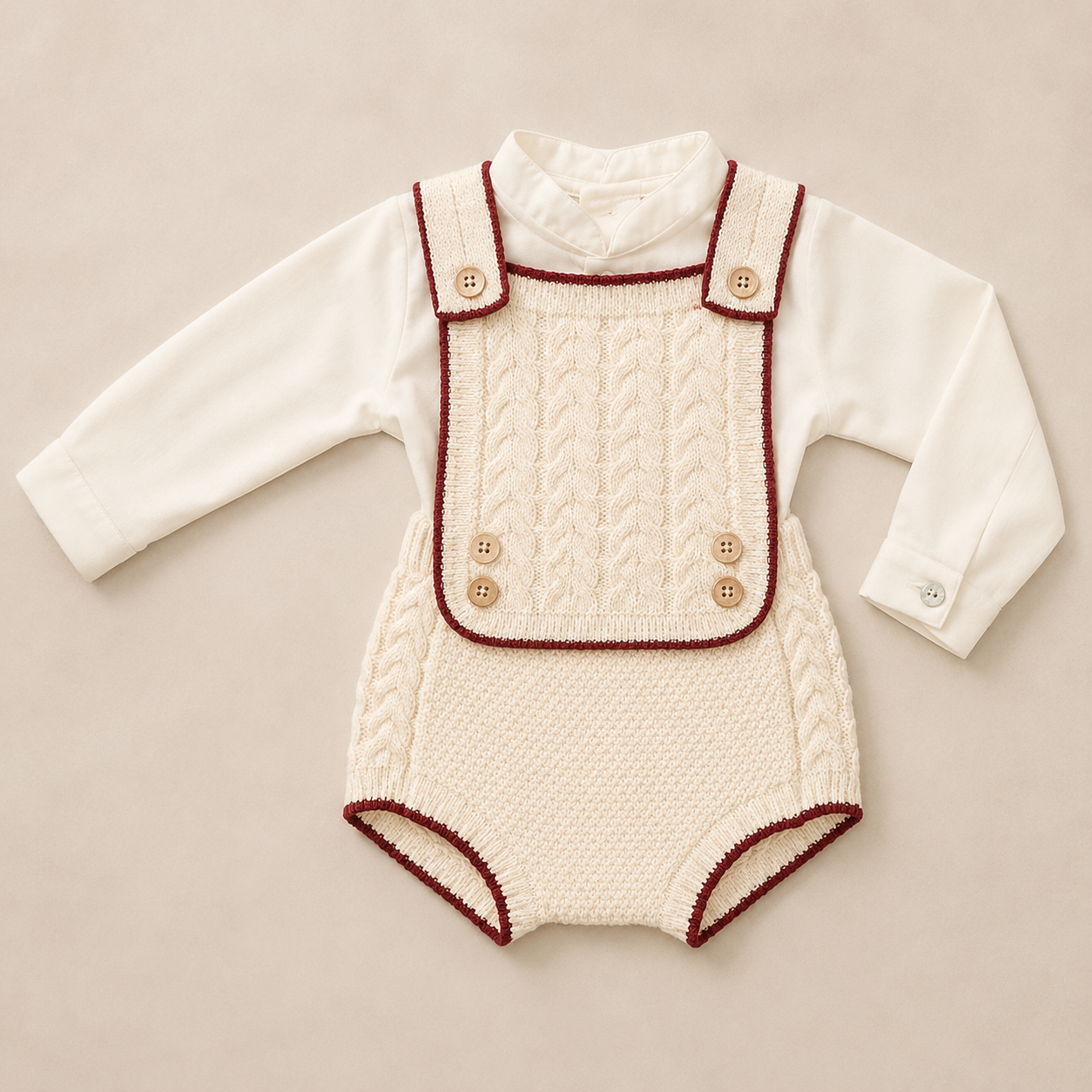 Cream Luxury Boys Set
