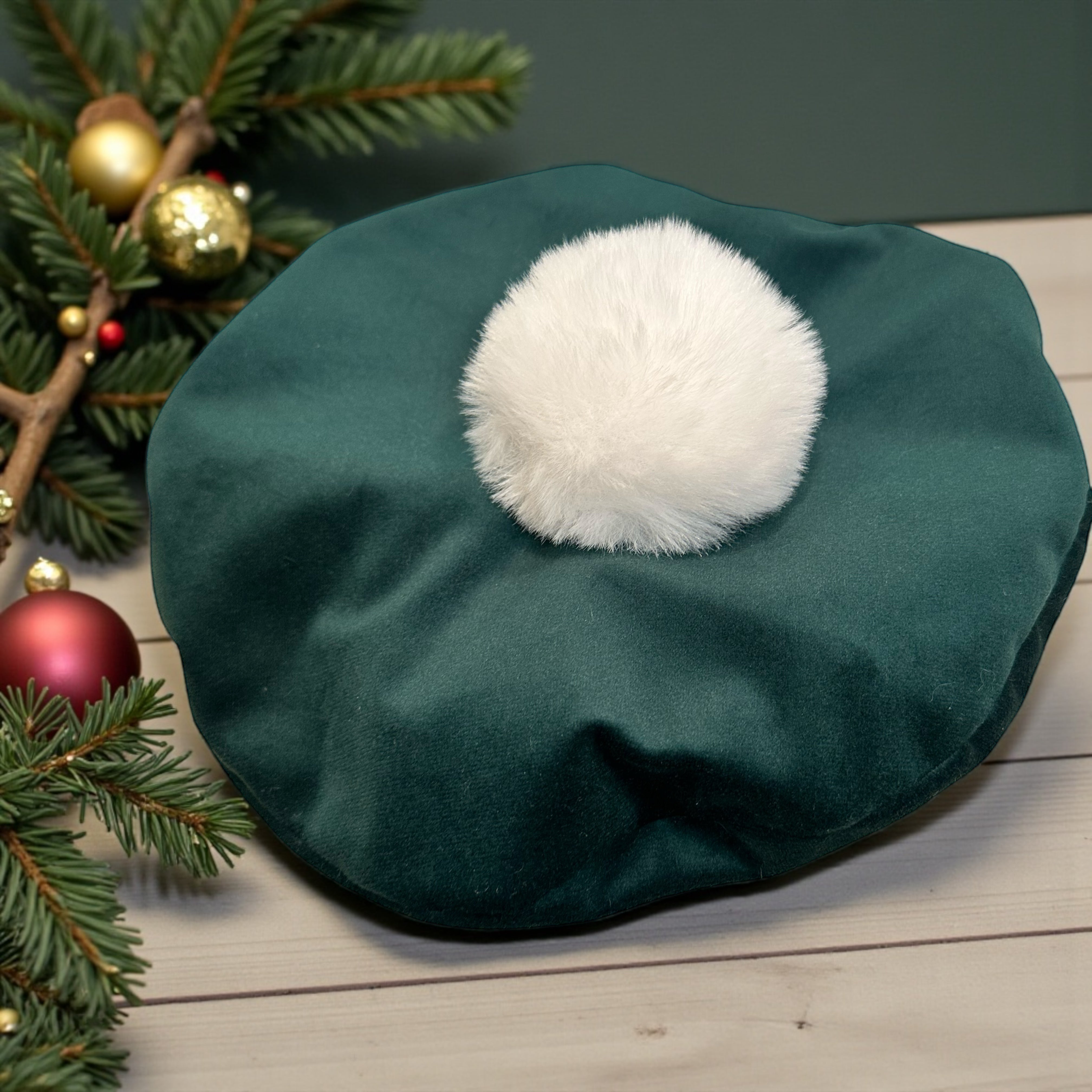 Green Velvet Beret