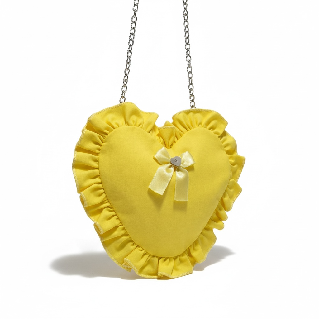 Yellow Cotton Heart Bag