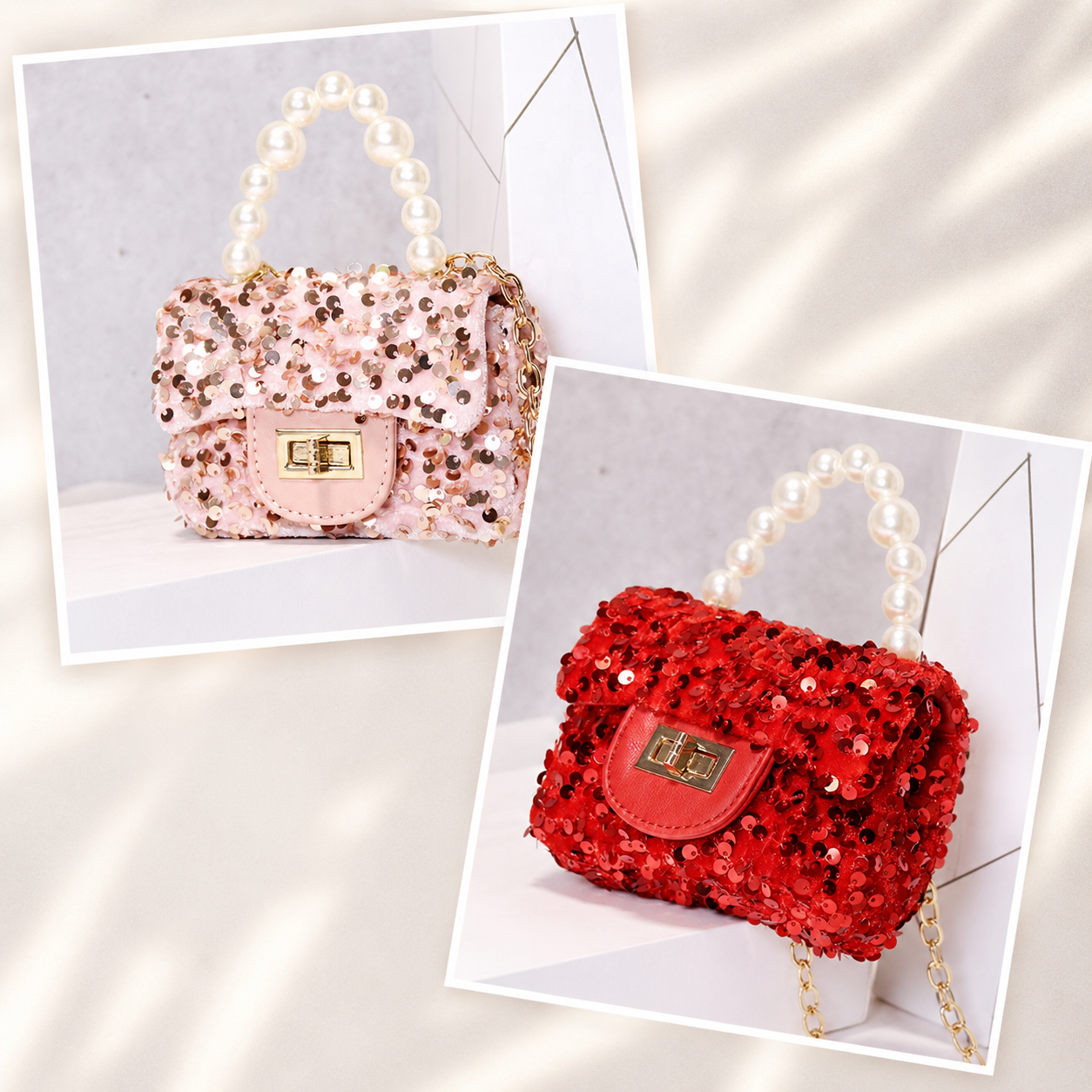 Red or Pink Sequin Purse