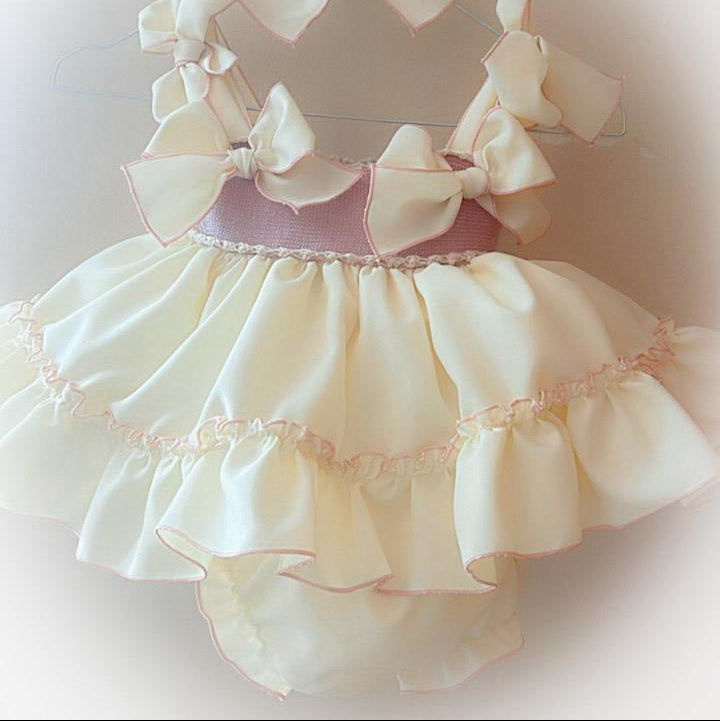 Ivory and Mauve Dress