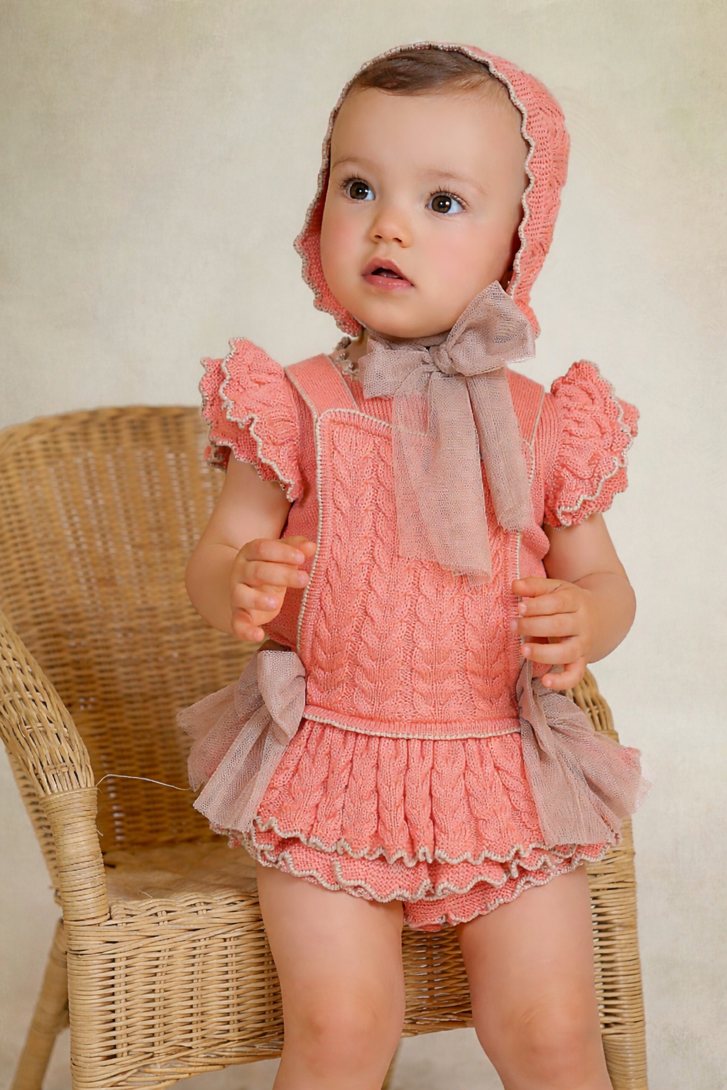 Coral Girls Romper Set