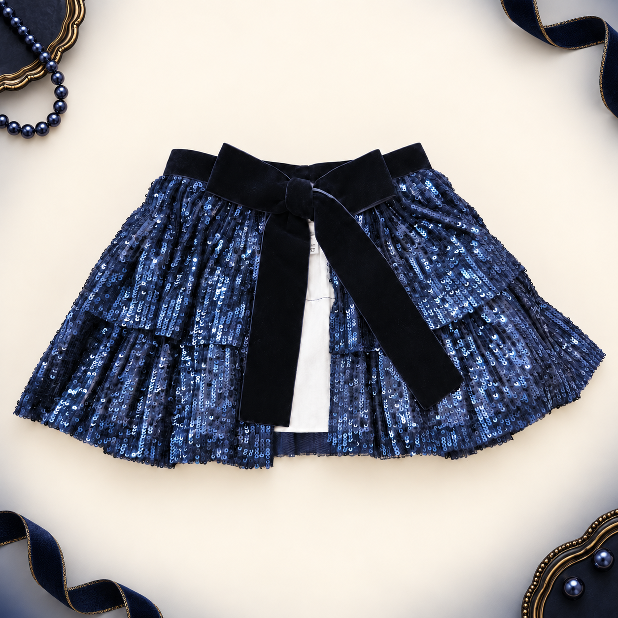 Navy Sequin Cape