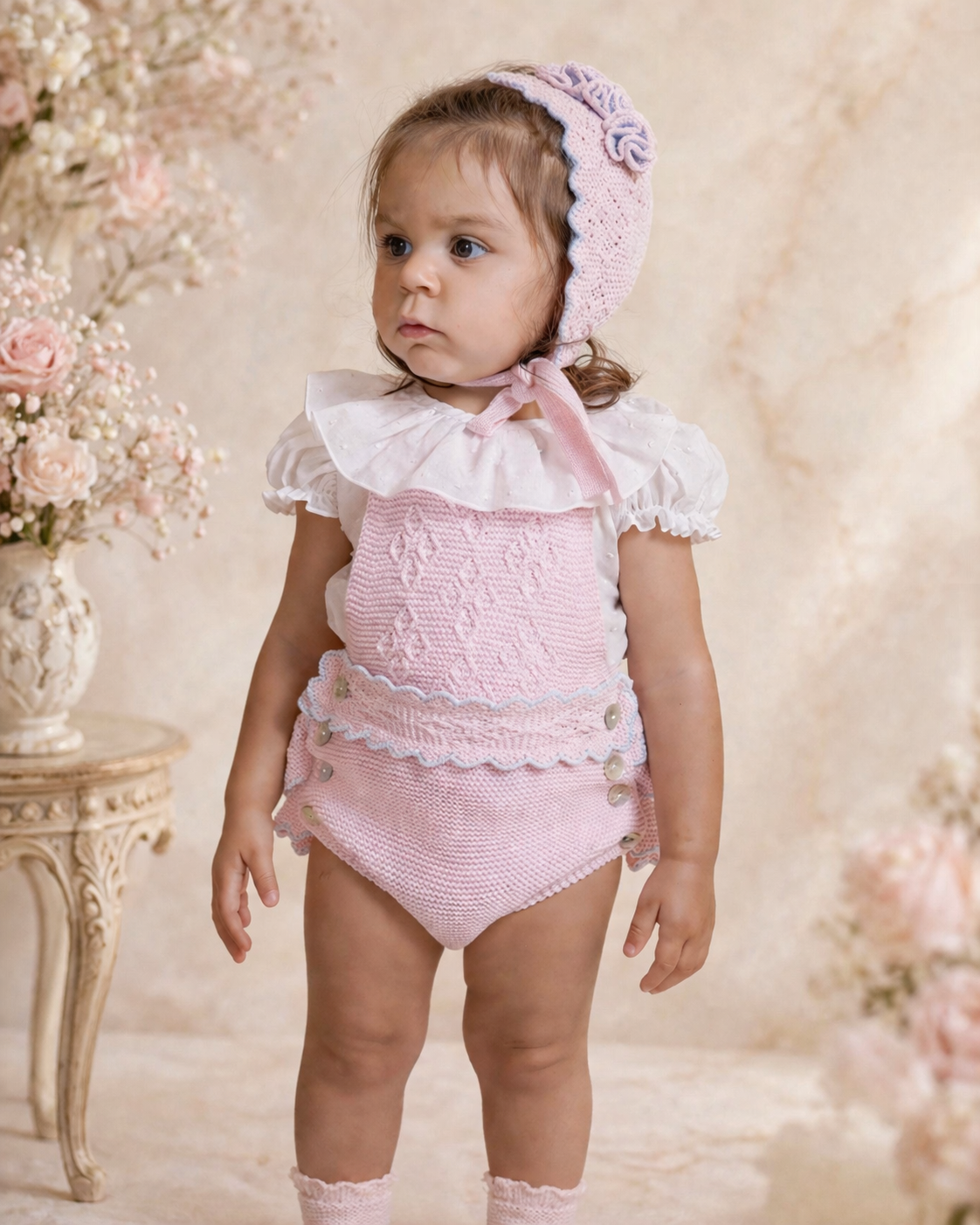 Baby Pink Pinafore Set