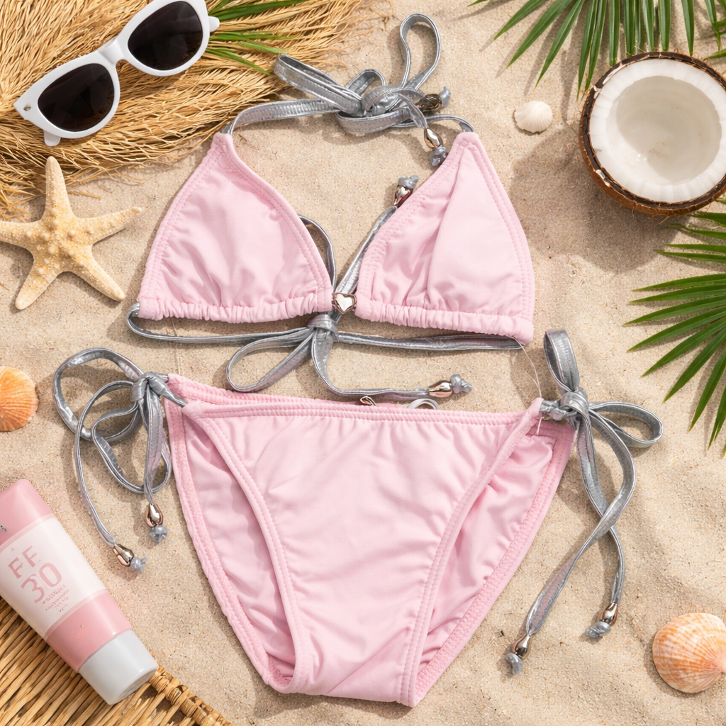 Pink and Silver Bikini