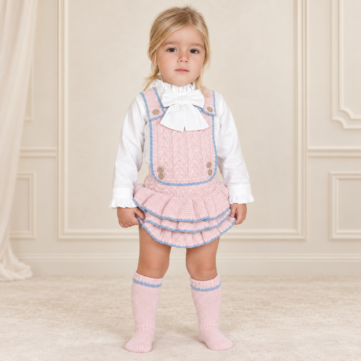 Baby Pink Pinafore Set