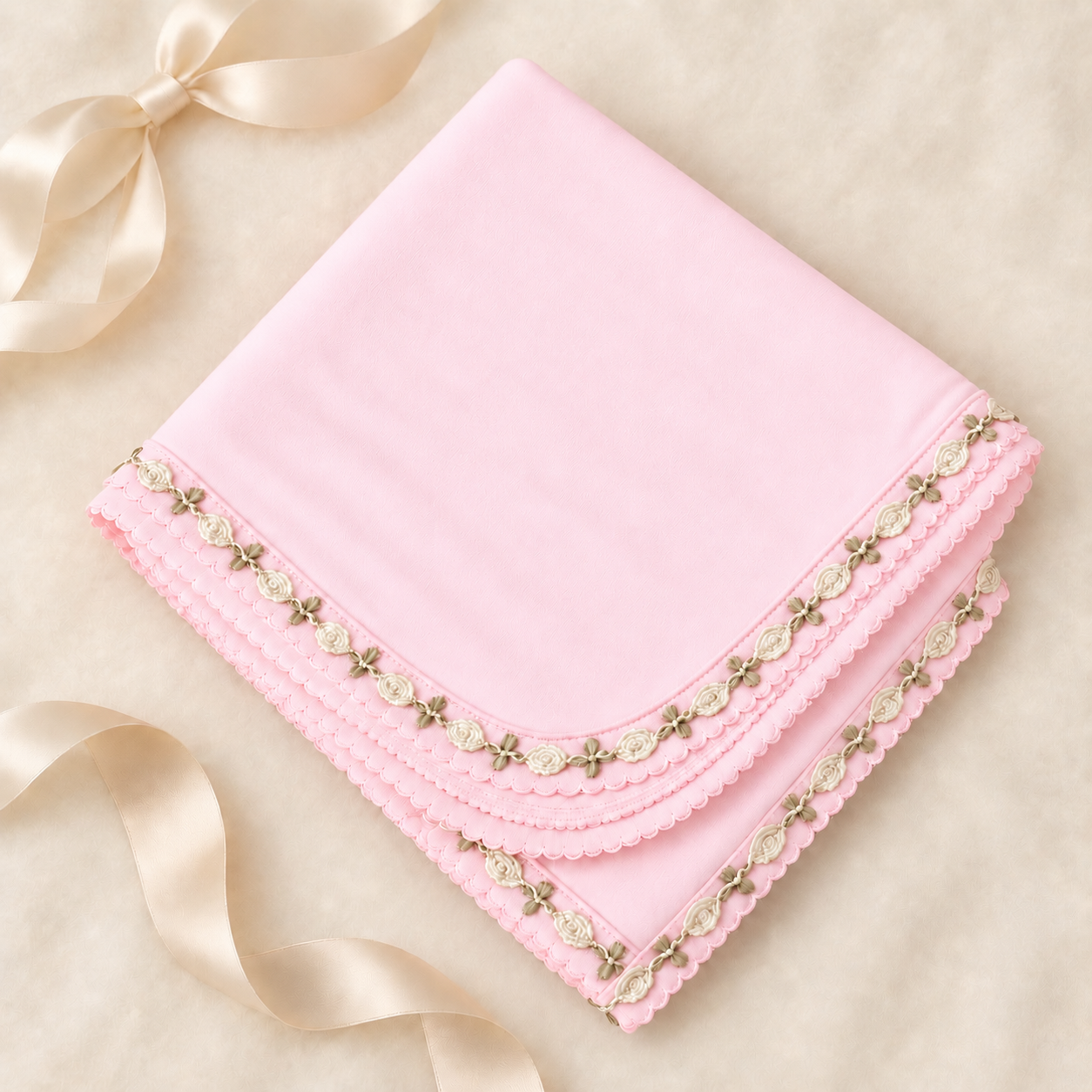 Pink Floral Pima Cotton Blanket