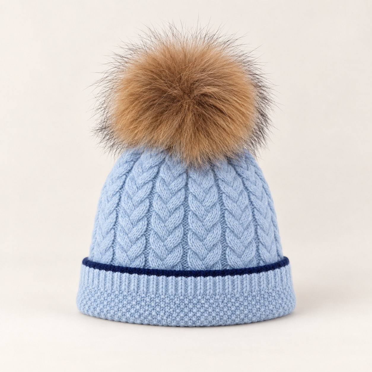 Baby Blue Pom Hat