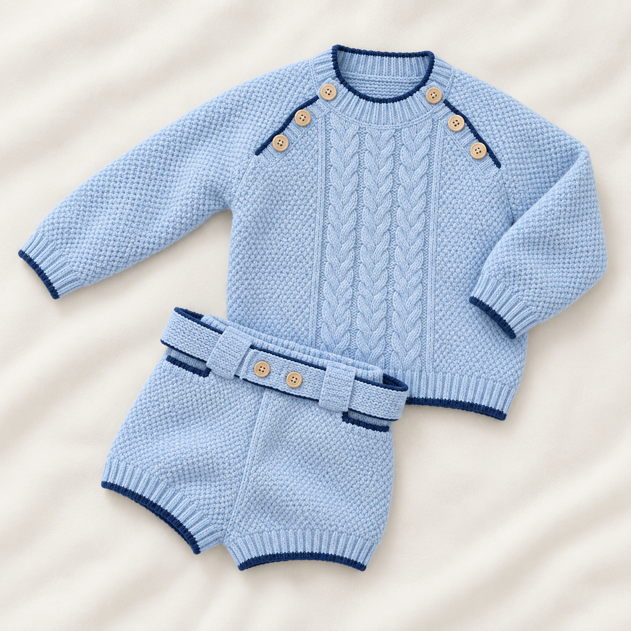 Baby Blue and Oxford Short Set