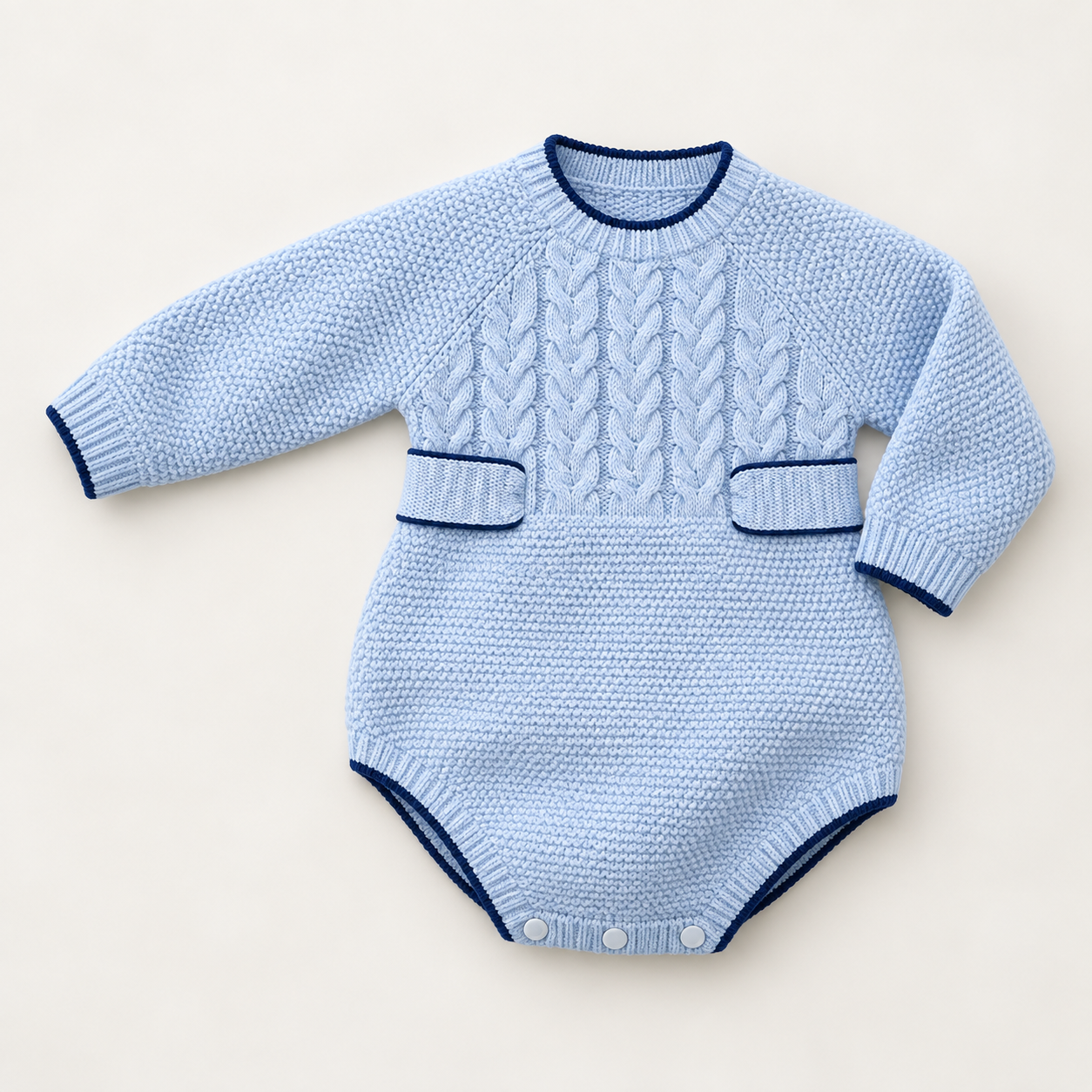 Baby Blue and Oxford Romper