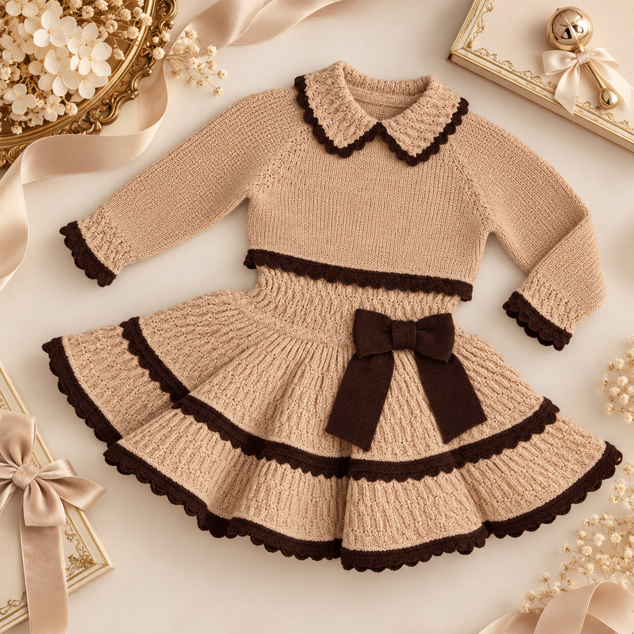 Camel Dropwaist Dress