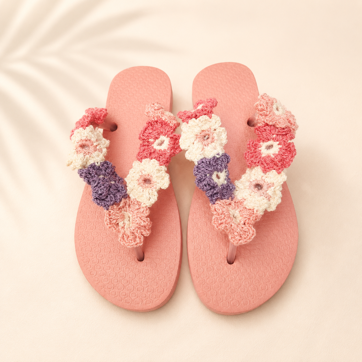 Crochet Flower Flip Flops