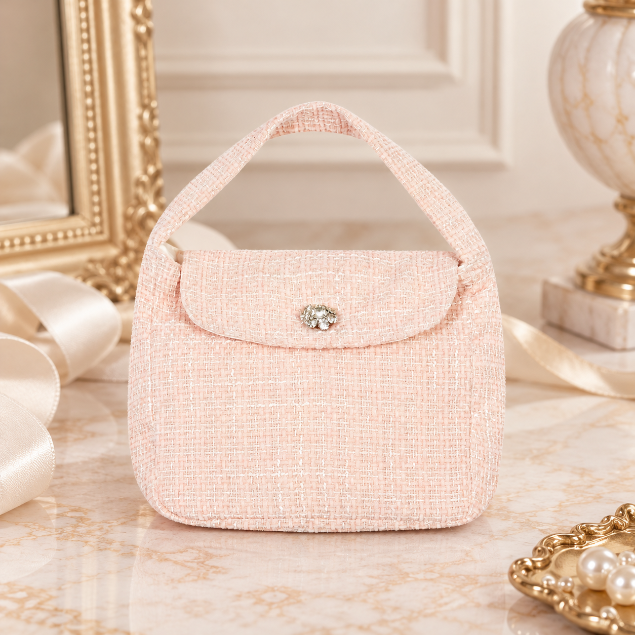 Pink Tweed Handbag