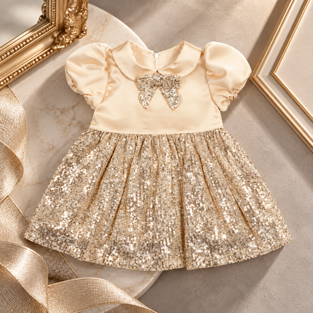 Girl's Gold Sparkle Dress