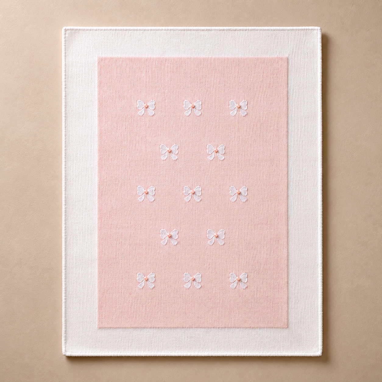 Pink Bow Knitted Blanket