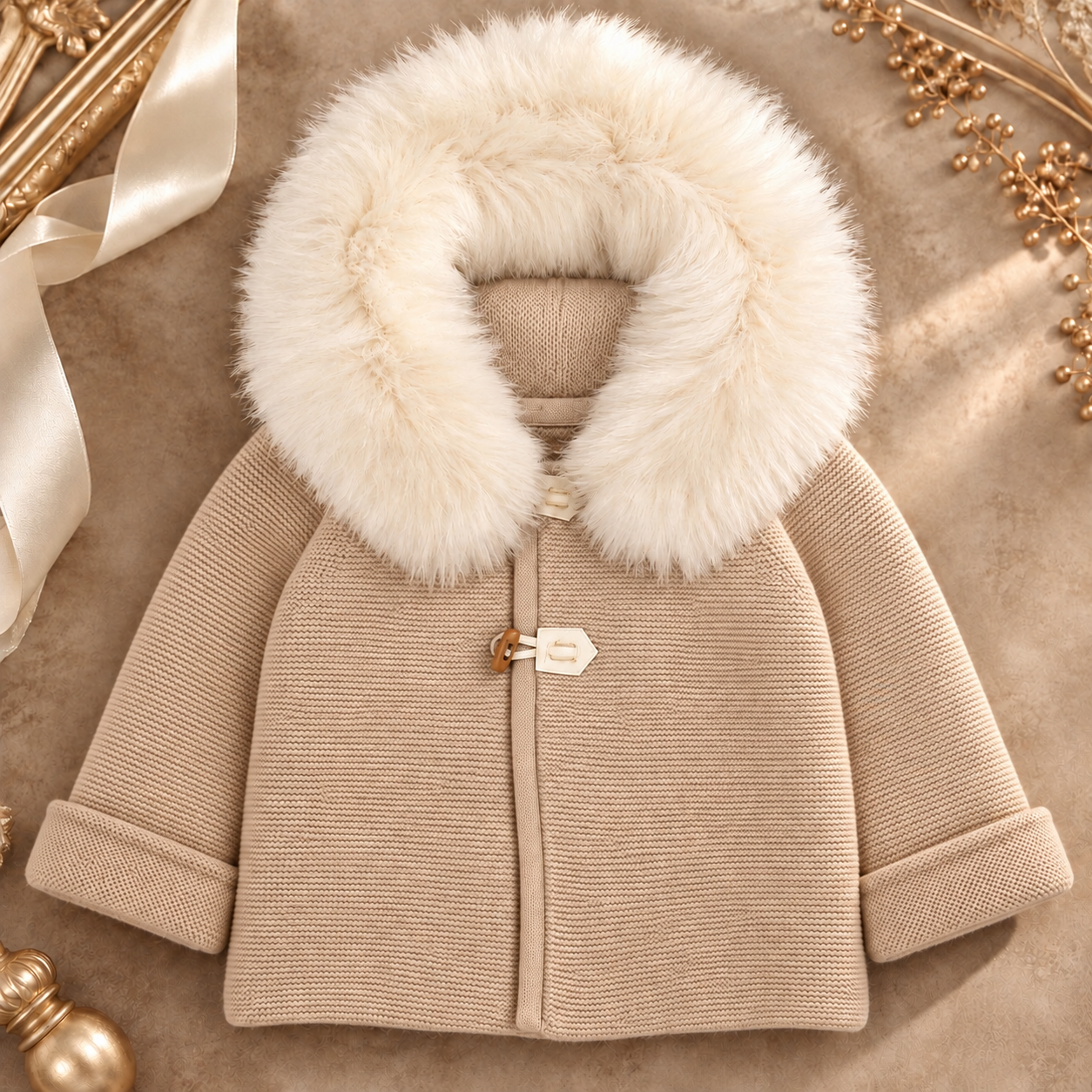 Brown Faux Fur Infant Jacket