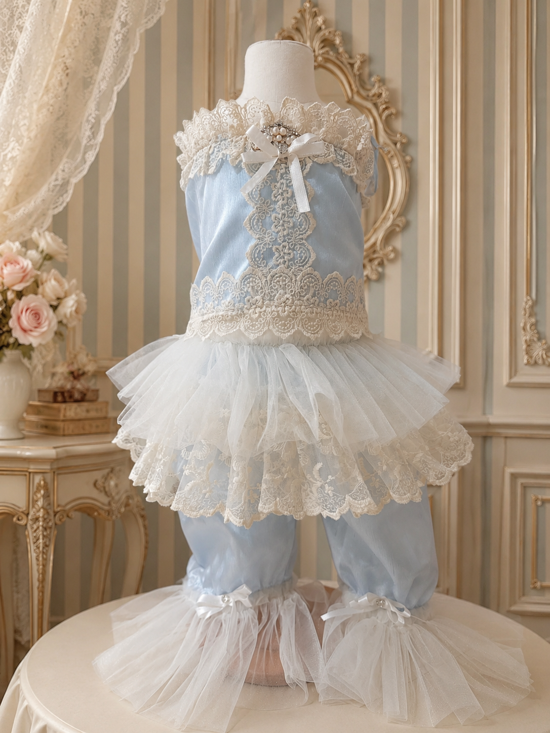 Baby Blue Girls Pant Set