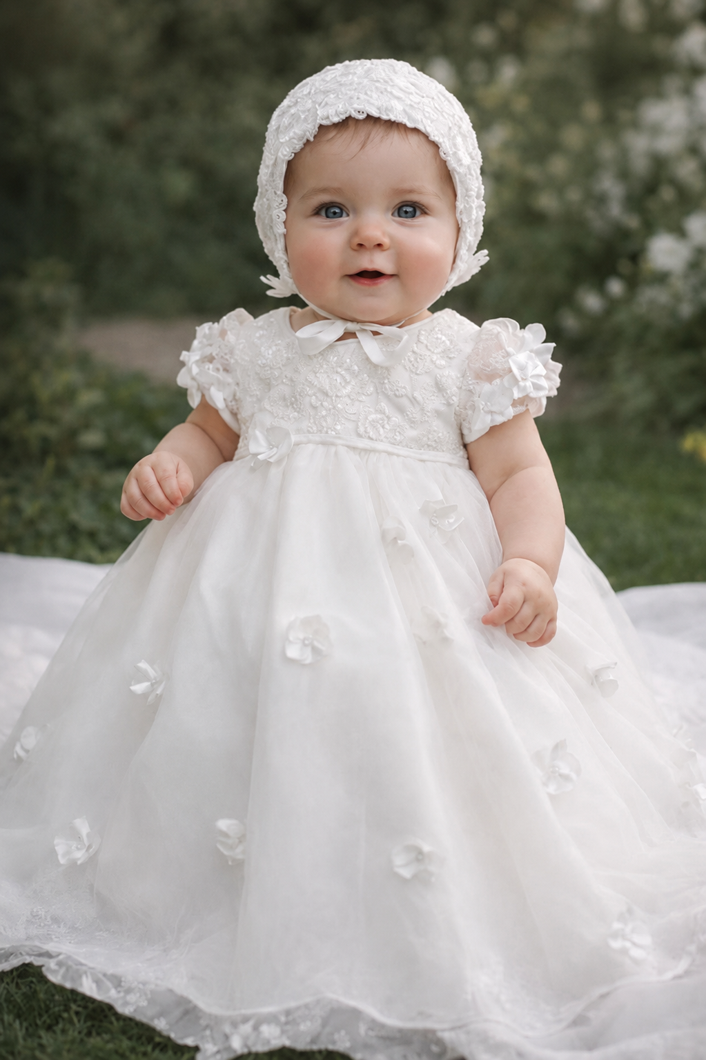 Diamond White Beaded Gown