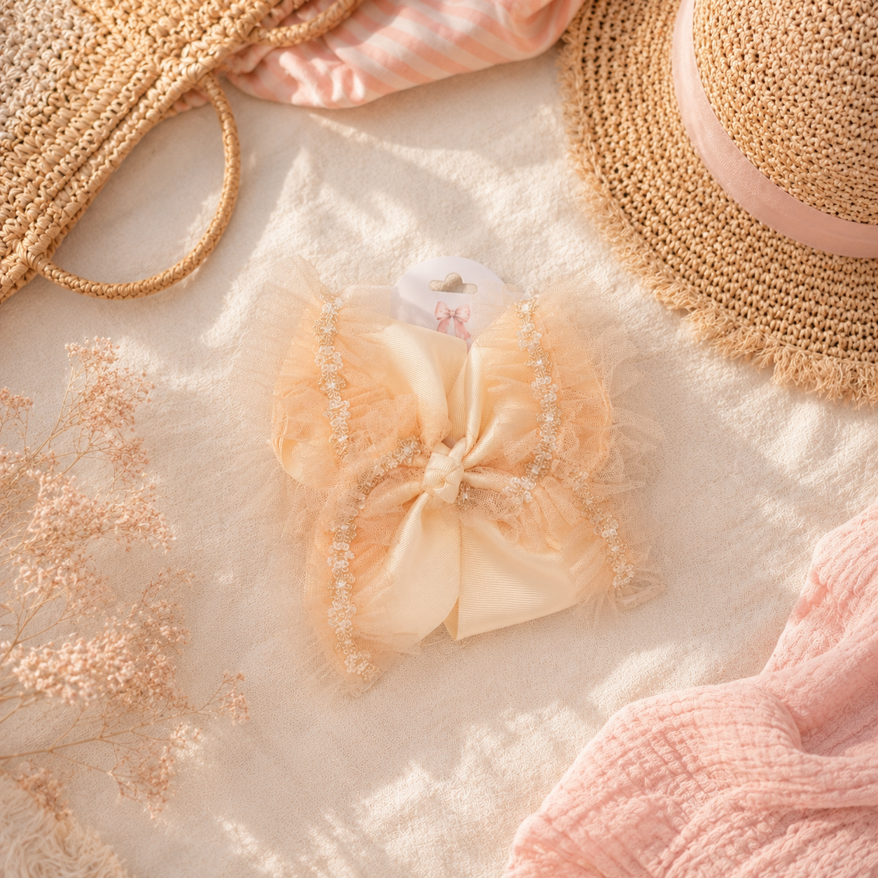 Tan Tulle Clip