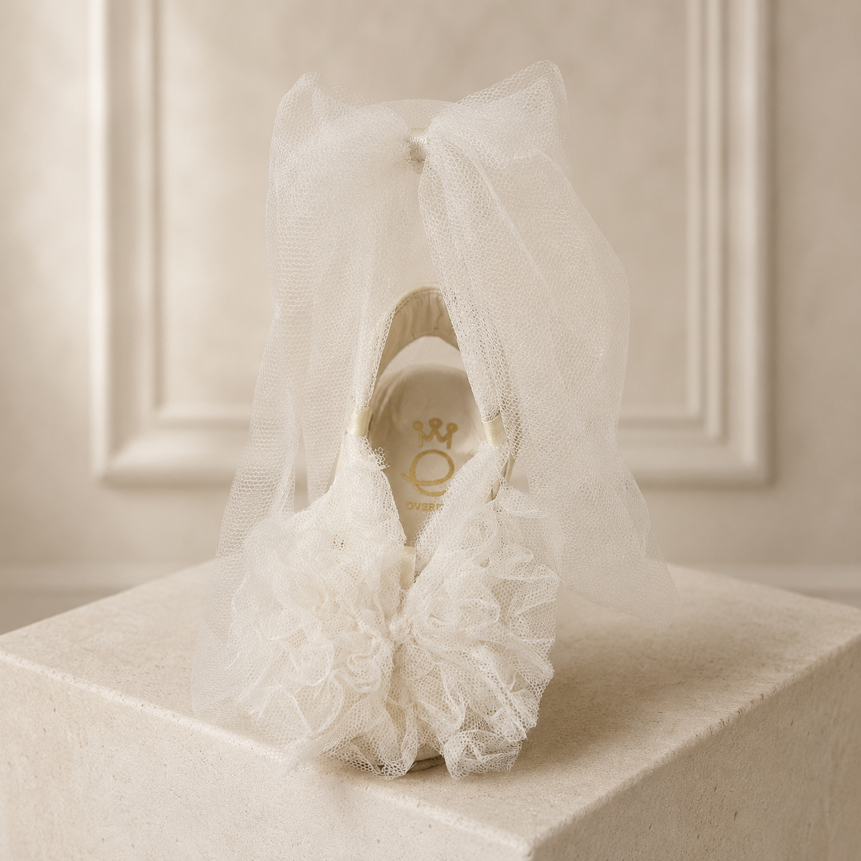 Ivory Tulle Bow Sandals