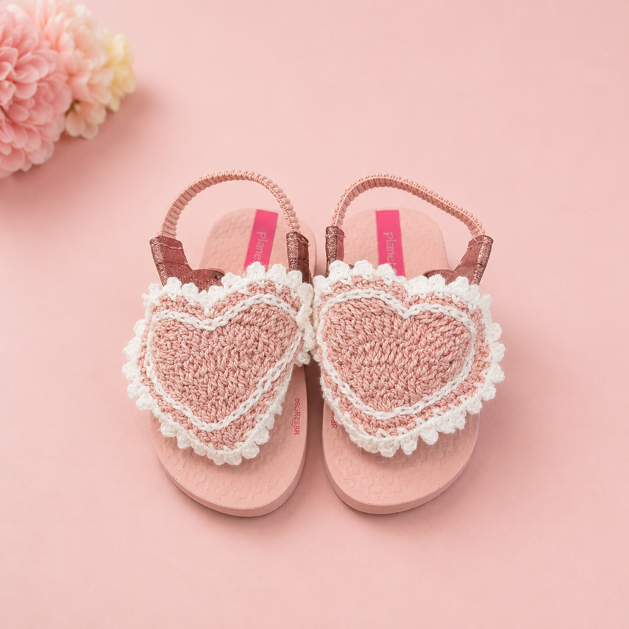 Crochet Dusty Pink Heart Flips
