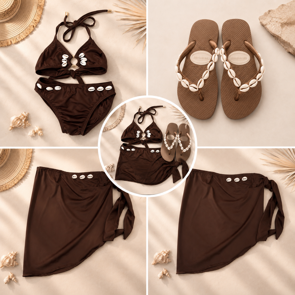 Brown Shell Bikini