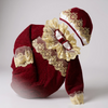 Burgundy and Gold Knit