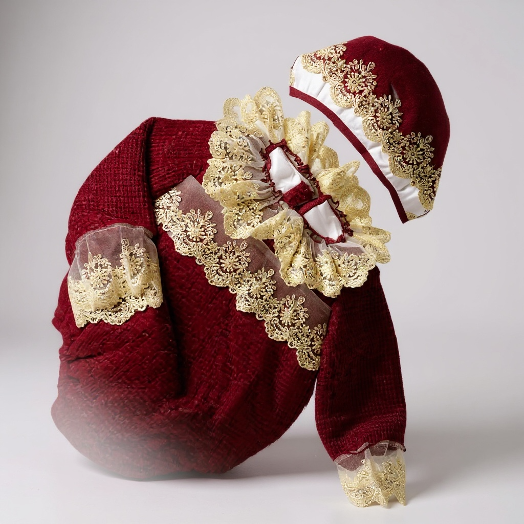 Burgundy and Gold Knit