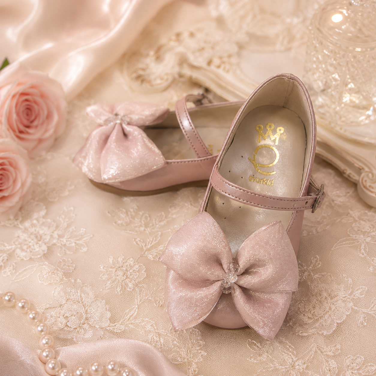 Pink Leather Bow Shoe
