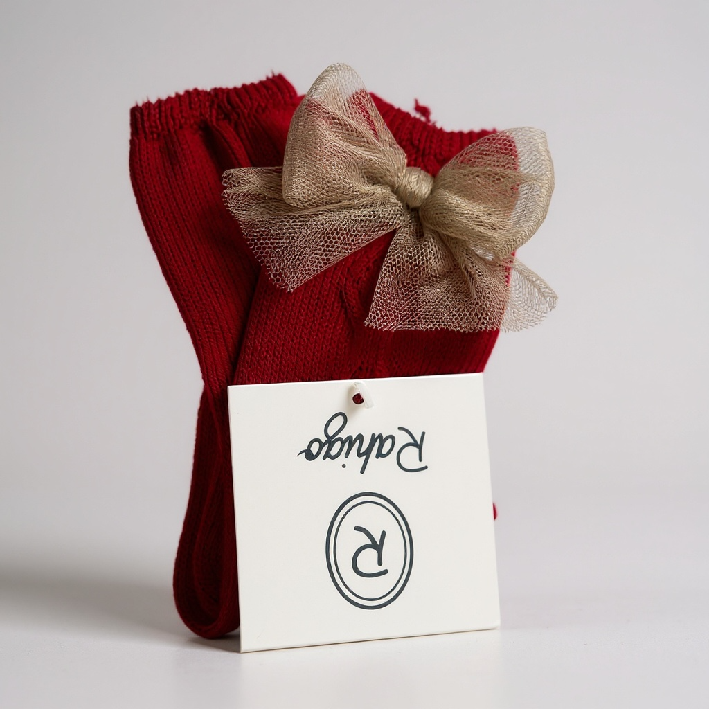 Red and Camel Knit Socks