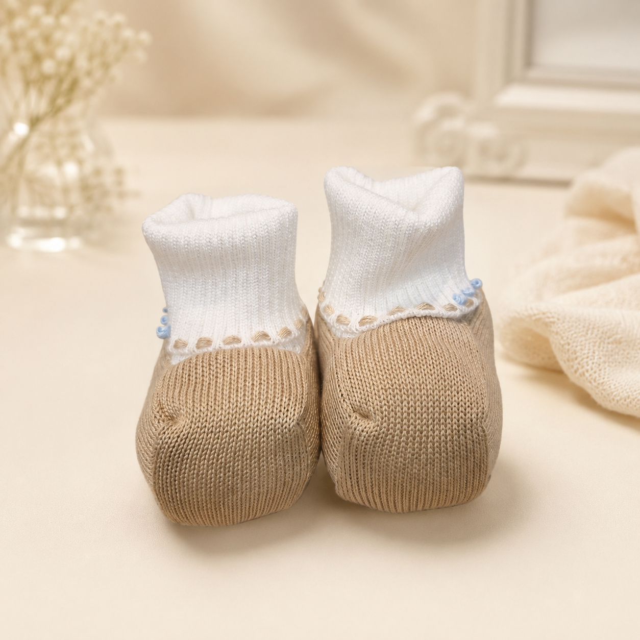 Beige Knitted Booties
