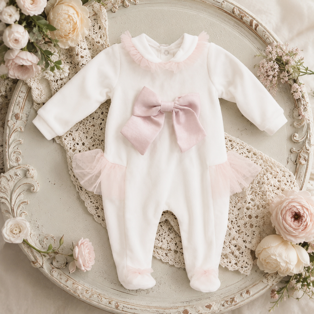 Pink Bow Onesie