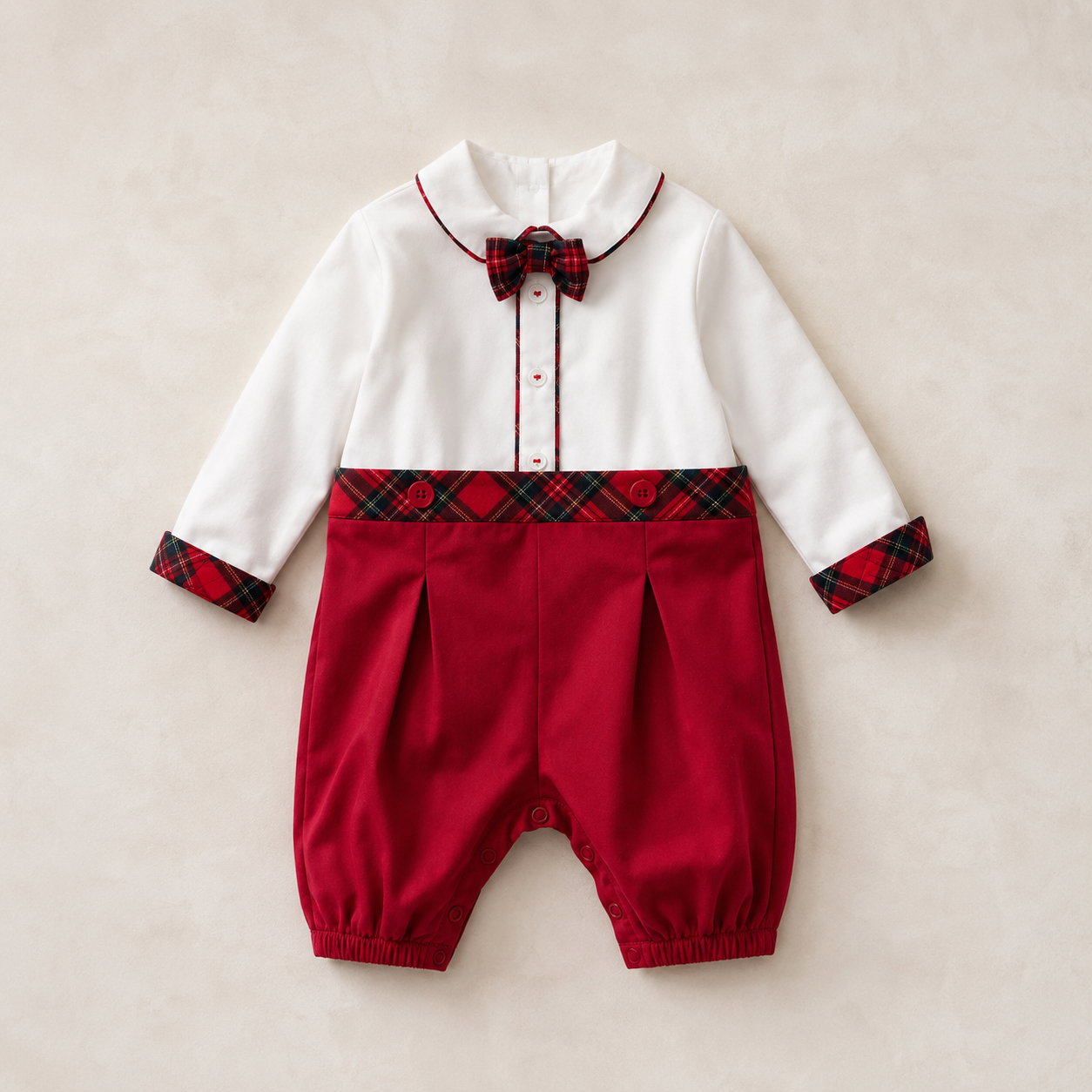 Conjunto de suéter de tartán para niño