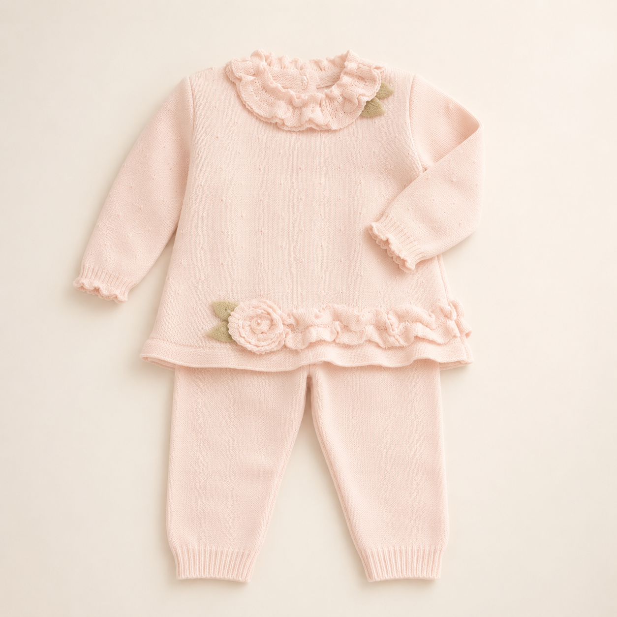 Conjunto de oso de peluche tejido lila