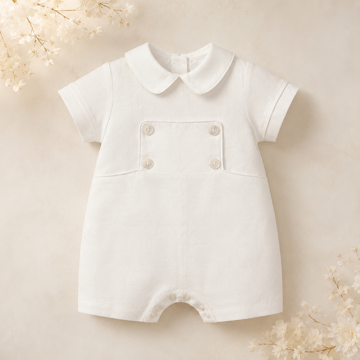 White Linen Romper