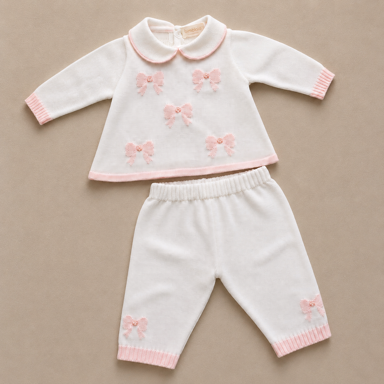 Conjunto de oso de peluche tejido lila