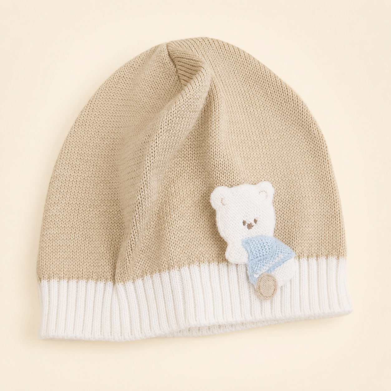 Gorro de punto de oso de peluche