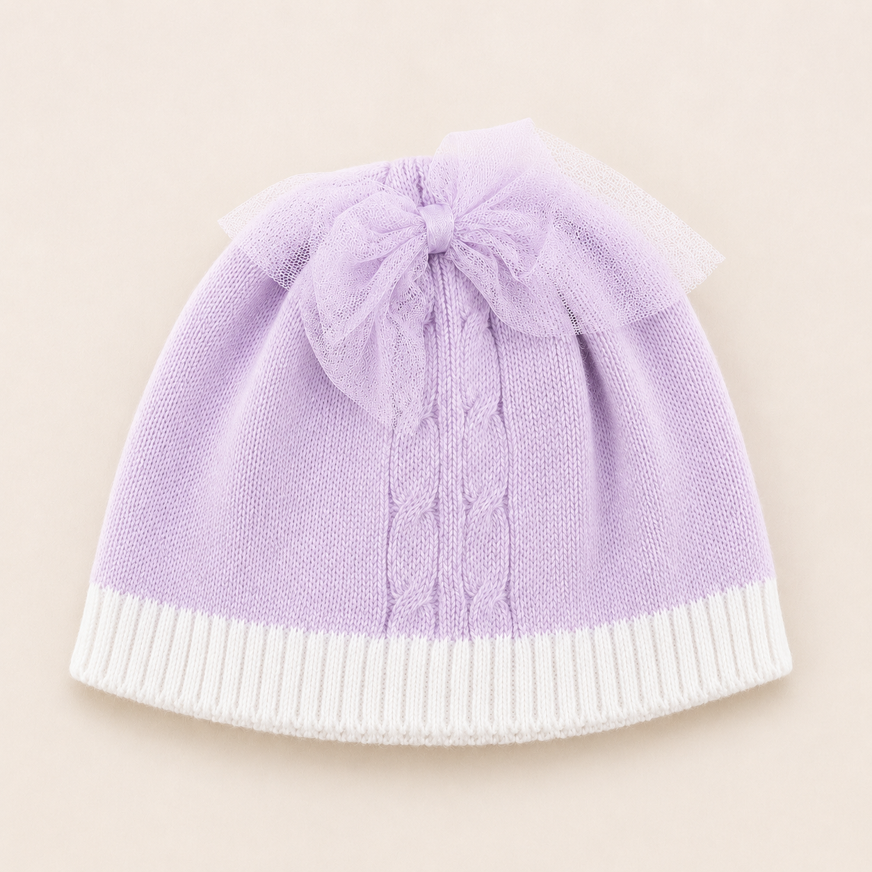 Gorro de punto lavanda