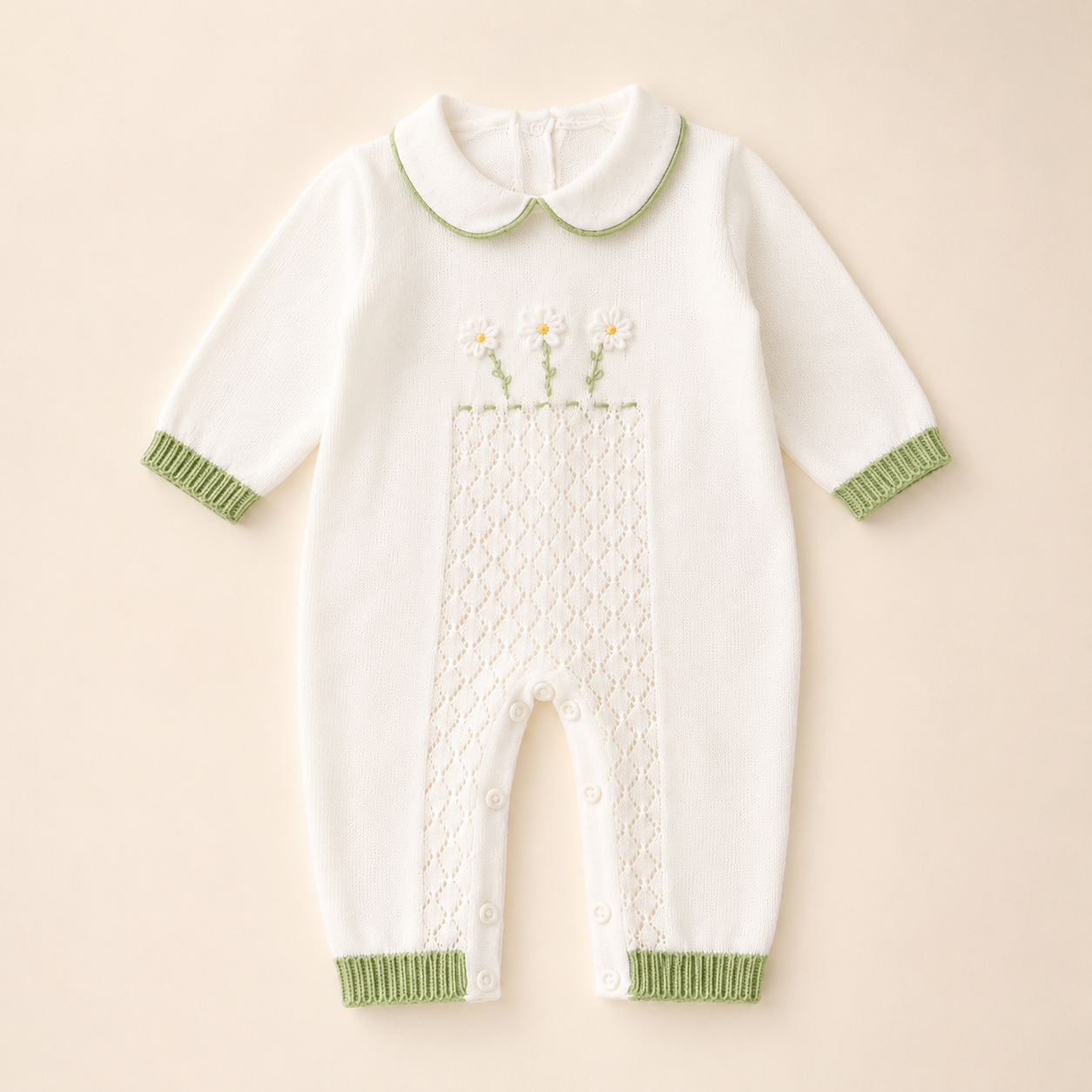 Daisy Knit Crochet Romper