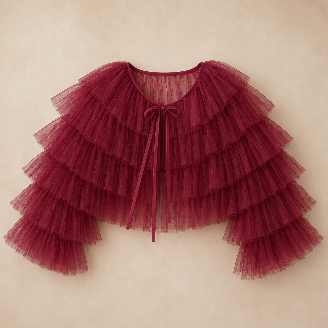 Berry Tulle Ruffle Jacket