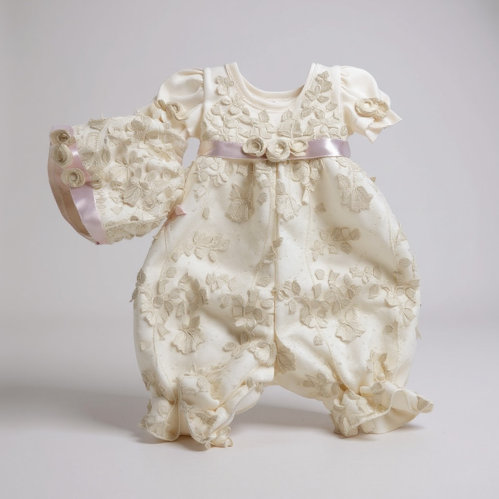 Ivory Pink Lace Romper
