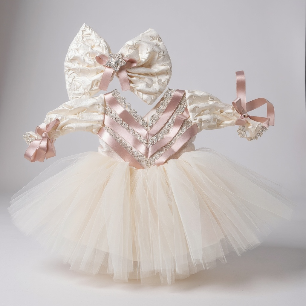 Blush Satin and Tulle Dress