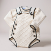 White and Black Boy's Romper Set