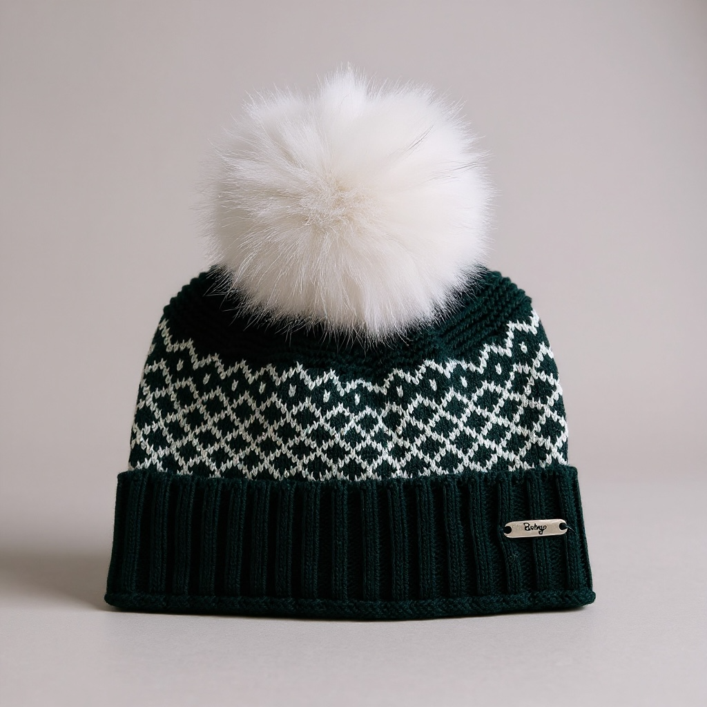 Boys Bottle Green Pom Hat