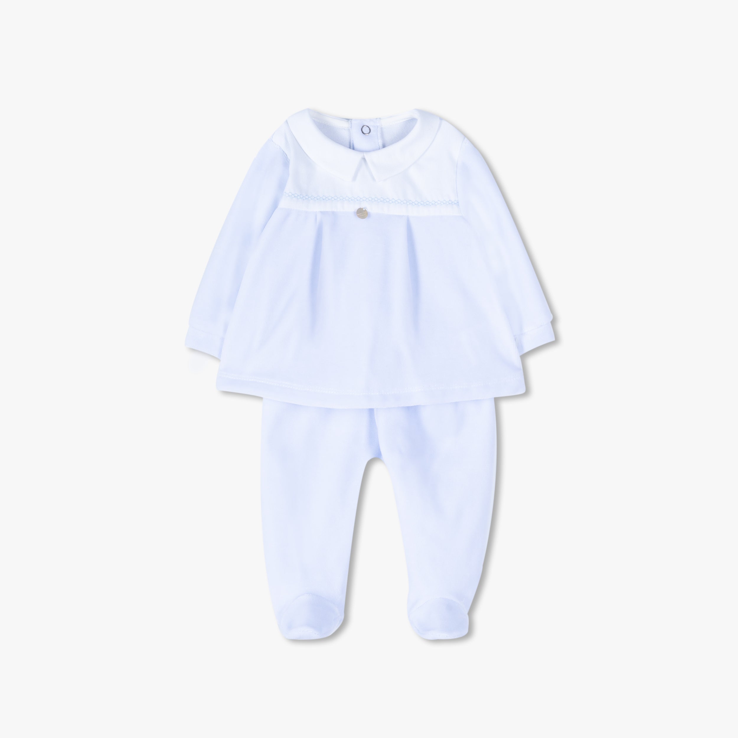 Purete Baby Blue Velvet Footie