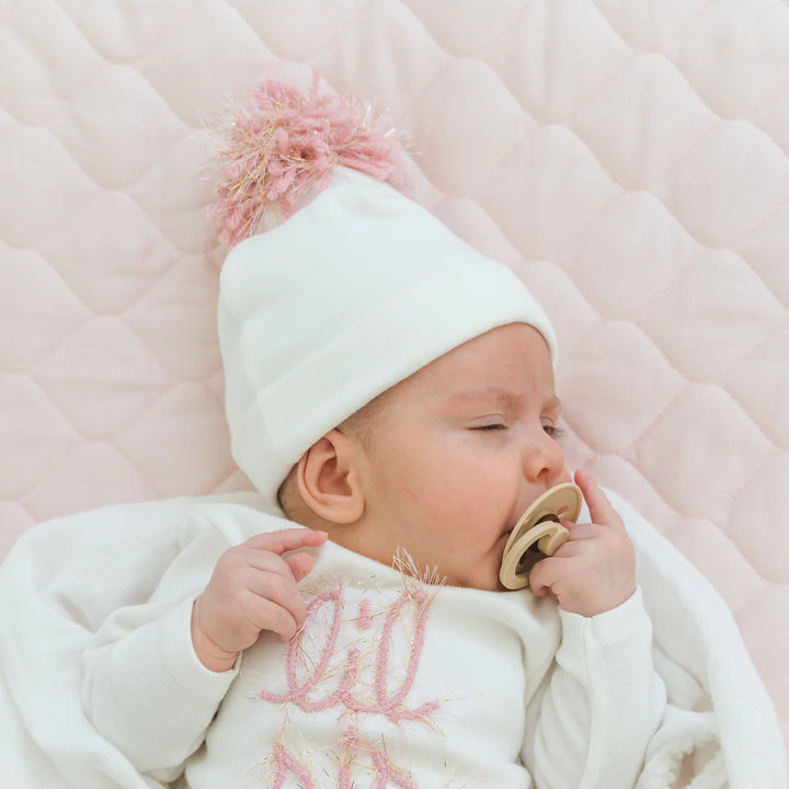 Pom Blush/Gold Hat