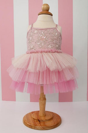 Pink Fleur Baby Onesie Dress