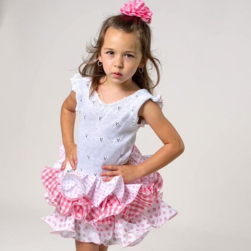 Ruffle Gingham Knit Dress