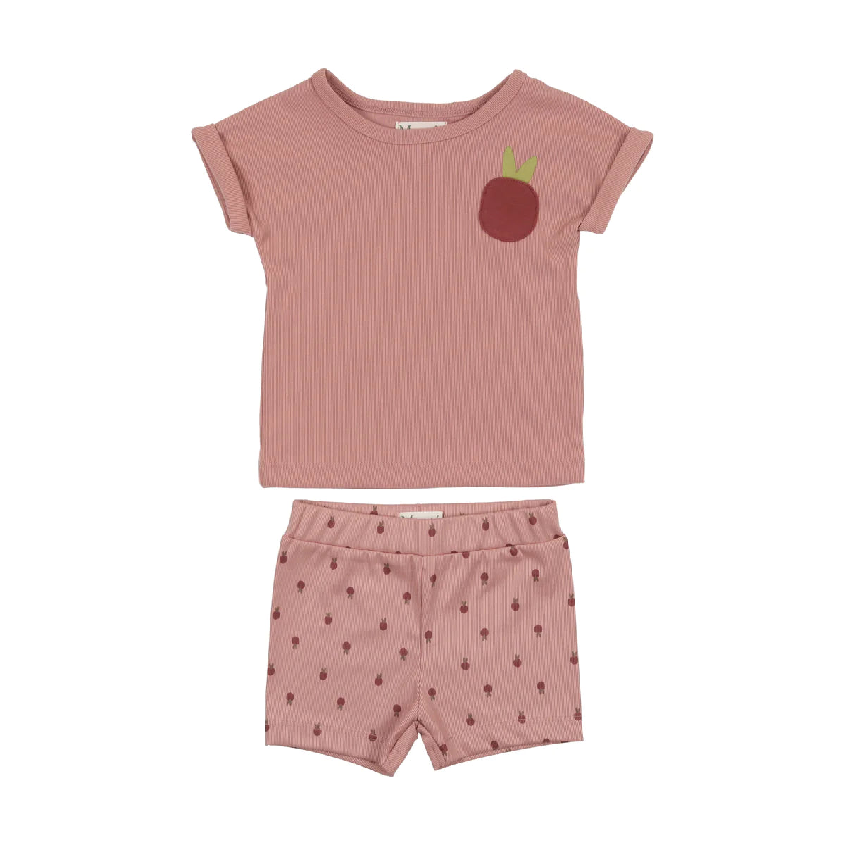 Berry Ribbed Berry Short Set
