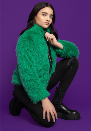 Green Faux Fur Jacket
